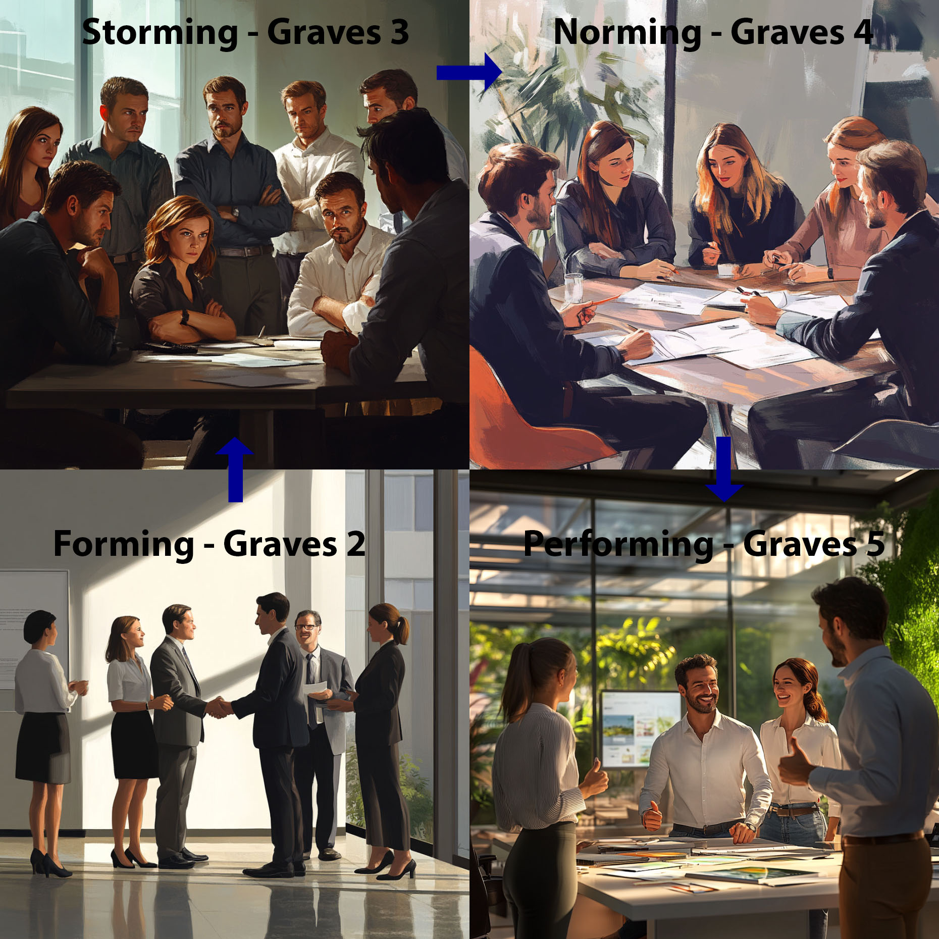 Team Development - Forming, Storming, Norming & Performing